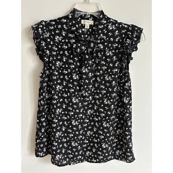 Tamara H. Floral Blouse With Tie Neck Size M - Picture 1 of 7